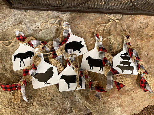 Farm Animal Tag Ornaments