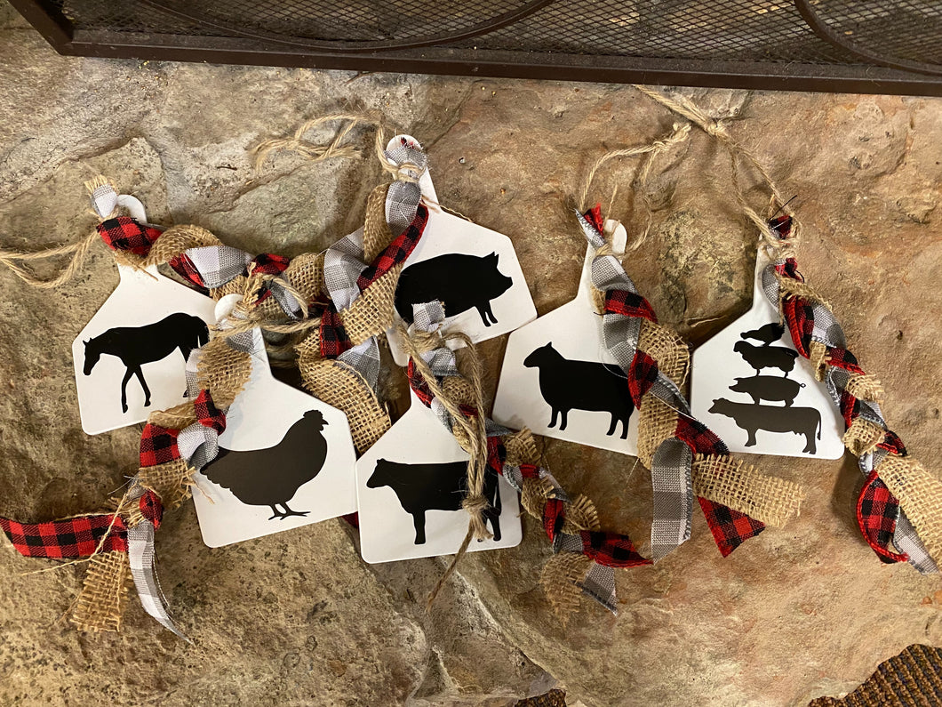 Farm Animal Tag Ornaments