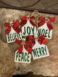 Christmas Word Tag Ornaments