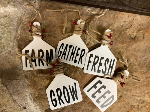Farmhouse Word Tag Ornaments